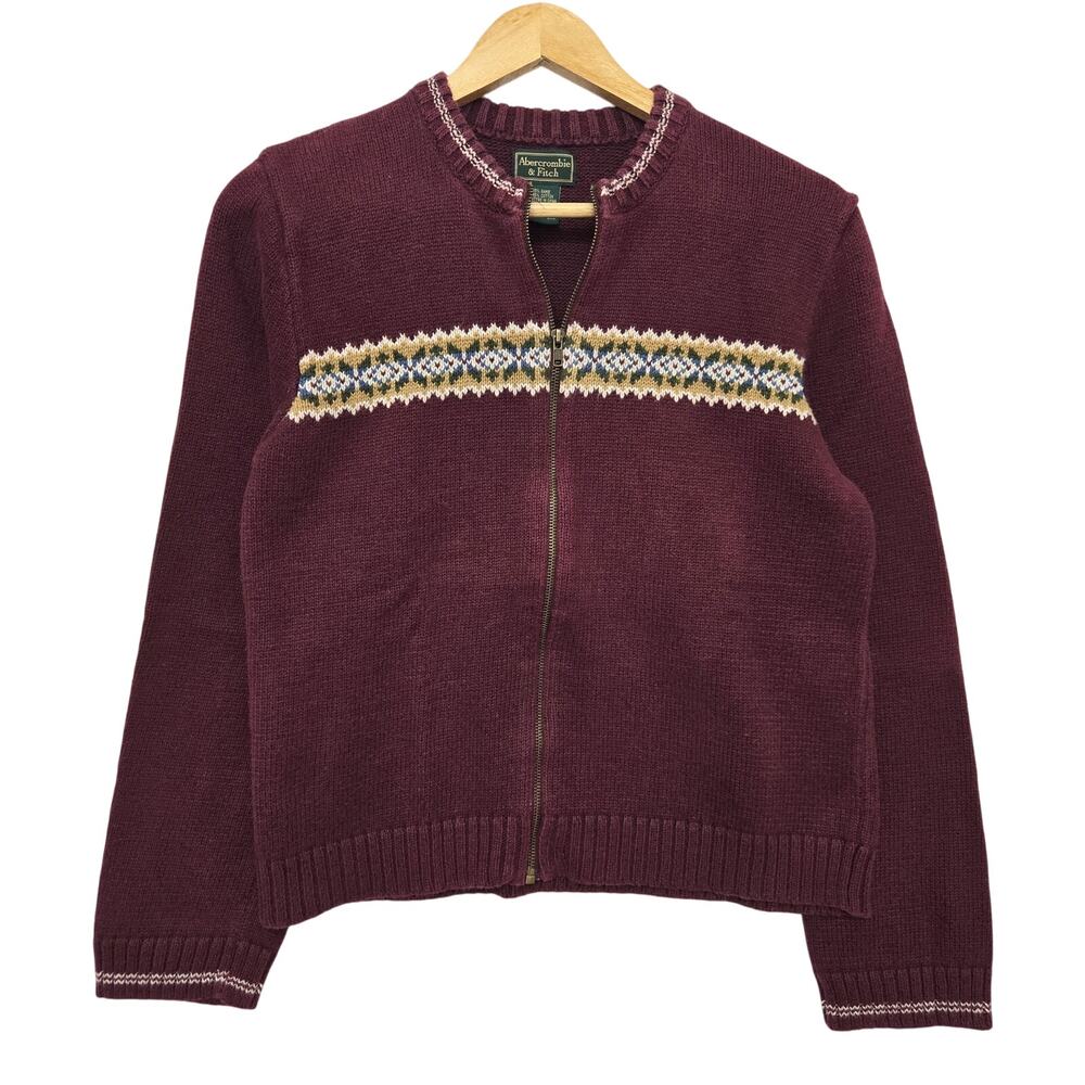 Abercrombie & Fitch Burgundy Sweater with Pattern